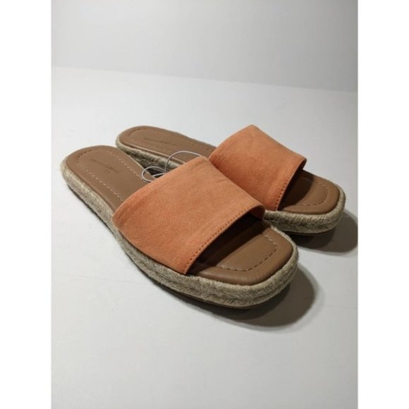 Universal Thread Shoes - Universal Thread Maren Square Toe Espadrille Slide Sandals Orange 9